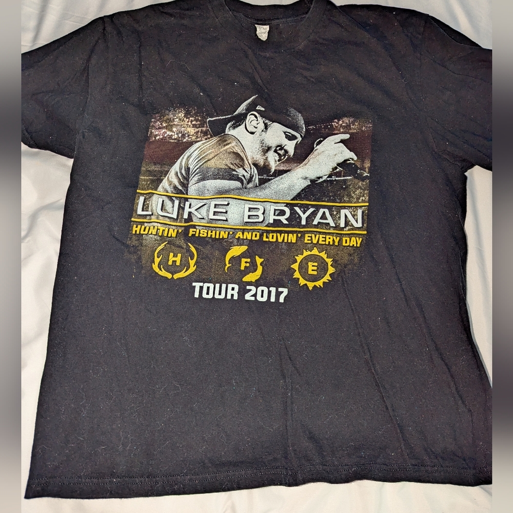 2017 Luke Bryan Large‎ Black Graphic Concert T-shirt